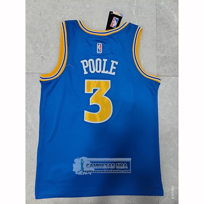 Camiseta Golden State Warriors Jordan Poole NO 3 Classic 2022-23 Azul